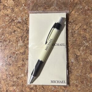 Personalized Name Michael Stationery Pen and Post-it Notes Set
